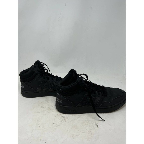 adidas Hoops 3.0 High Sneakers Basket Gym Leather Black Mens 12 Model GV6683 - Picture 4 of 8